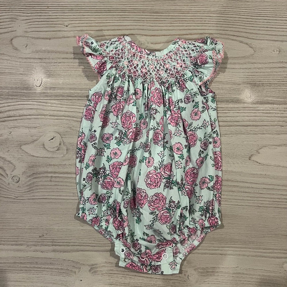 Floral Pink and Green Kids Bodysuit